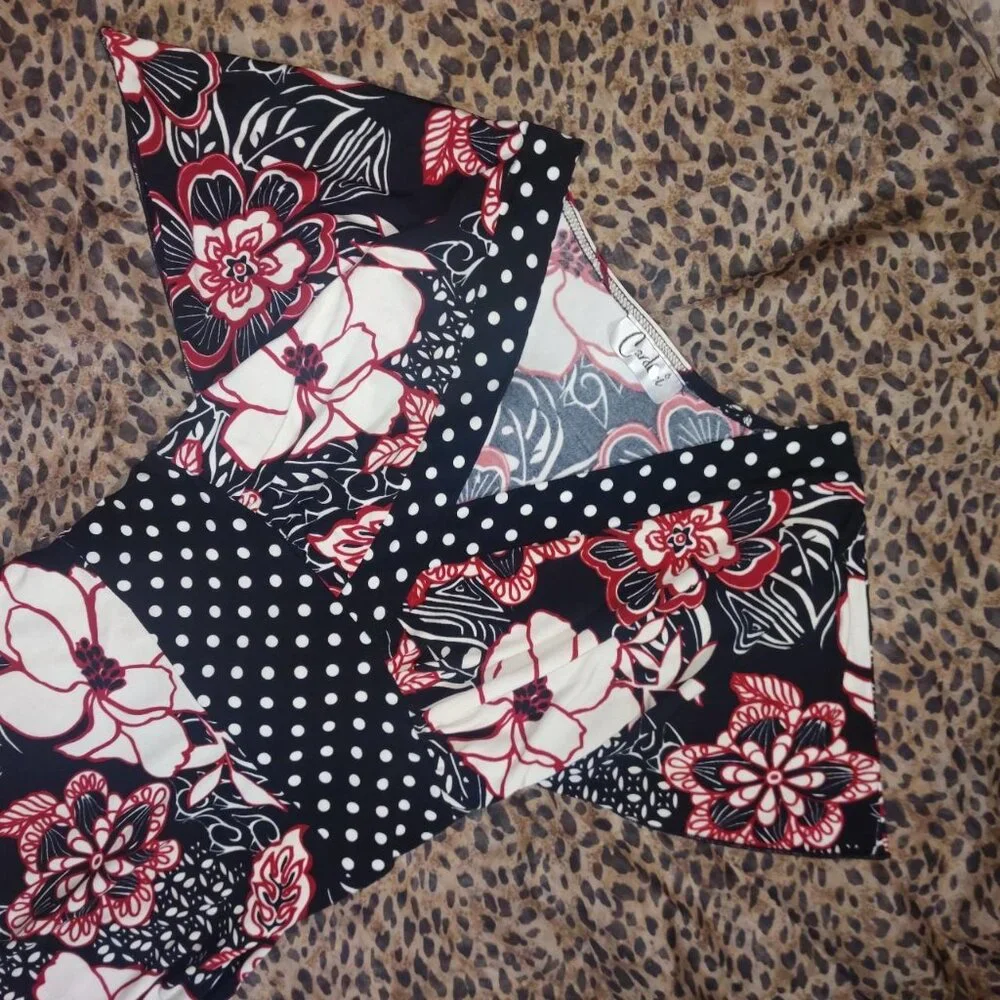 Y2k Midi Mixed Print Polka Dot Dress !! - Picture 3 of 7